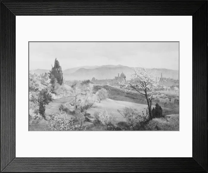 Framed Print : Antique photo of paintings: Landscape in Florence Framed Print : Antique photo of paintings: Landscape in Florence