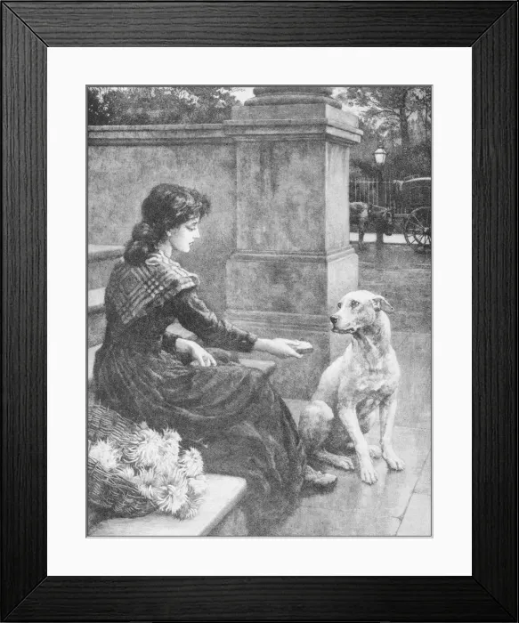 Framed Print : Antique photo of paintings: Woman