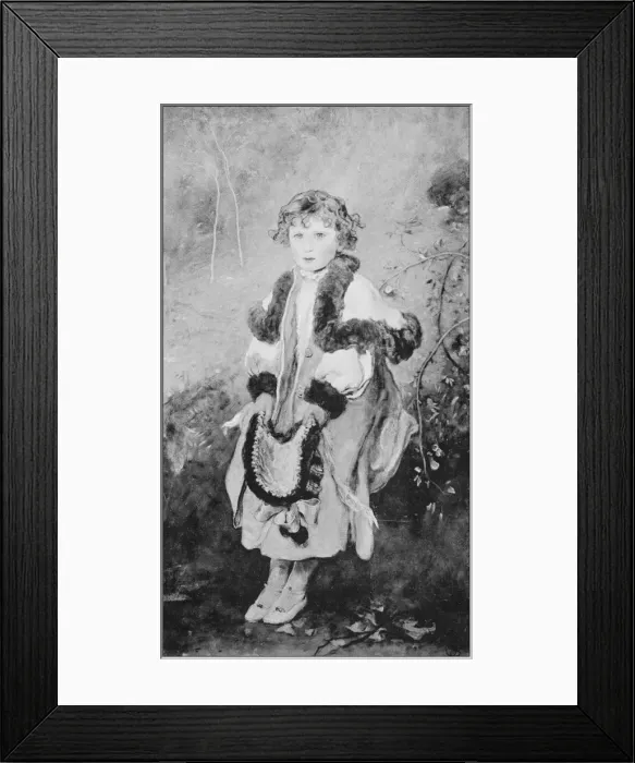 Framed Print : Antique photo of paintings: Girl