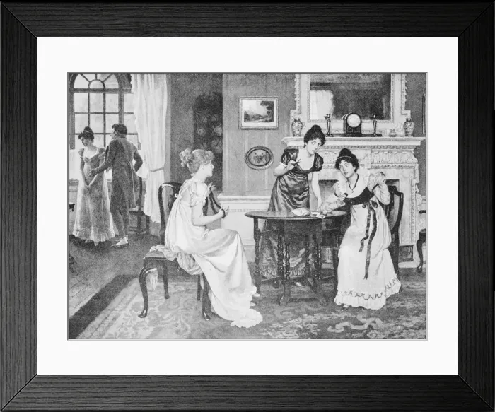 Framed Print : Antique photo of paintings: Women indoors Framed Print : Antique photo of paintings: Women indoors