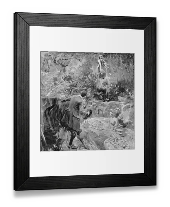 Framed Print : Antique photo of paintings: Couple in nature Framed Print : Antique photo of paintings: Couple in nature