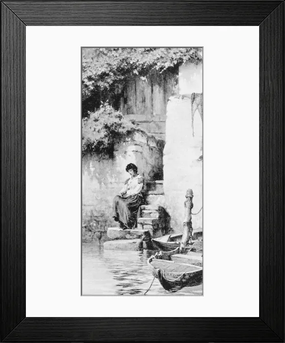 Framed Print : Antique photo of paintings: Woman Framed Print : Antique photo of paintings: Woman