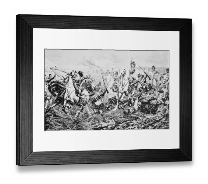 Framed Print : Antique photo of paintings: Waterloo battle Framed Print : Antique photo of paintings: Waterloo battle