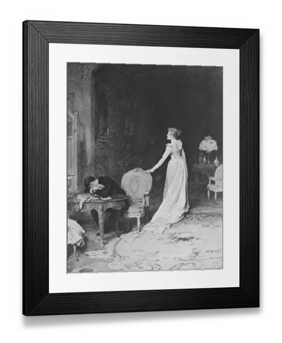 Framed Print : Antique photo of paintings: Trouble Framed Print : Antique photo of paintings: Trouble