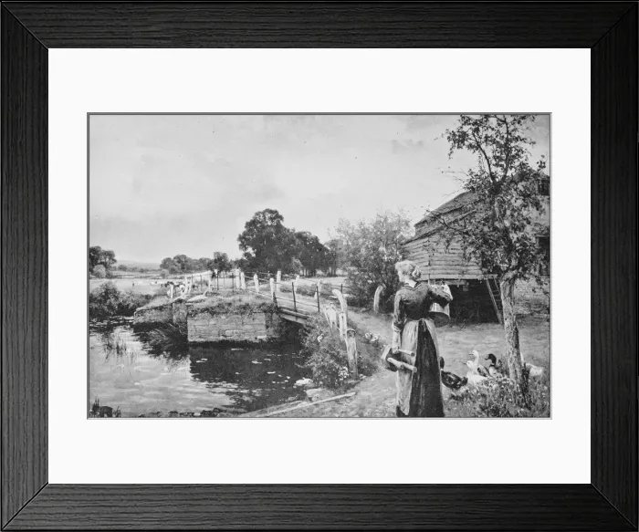 Framed Print : Antique photo of paintings: Landscape Framed Print : Antique photo of paintings: Landscape