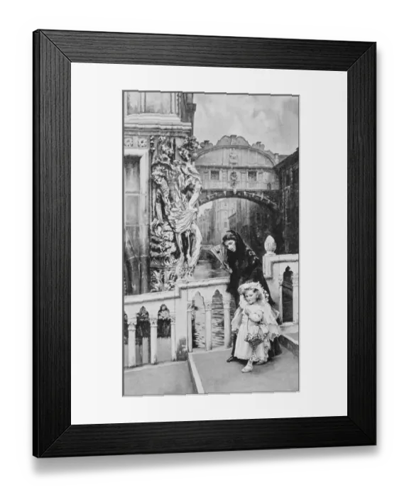 Framed Print : Antique photo of paintings: Women in Venice