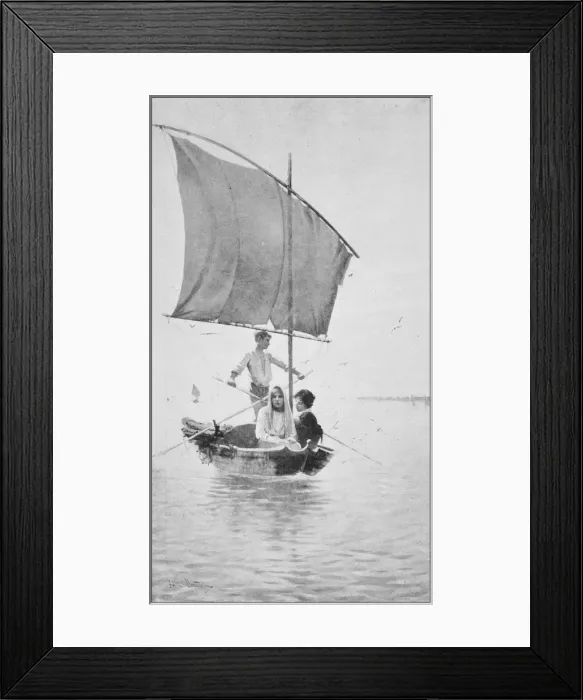 Framed Print : Antique photo of paintings: Boat Framed Print : Antique photo of paintings: Boat