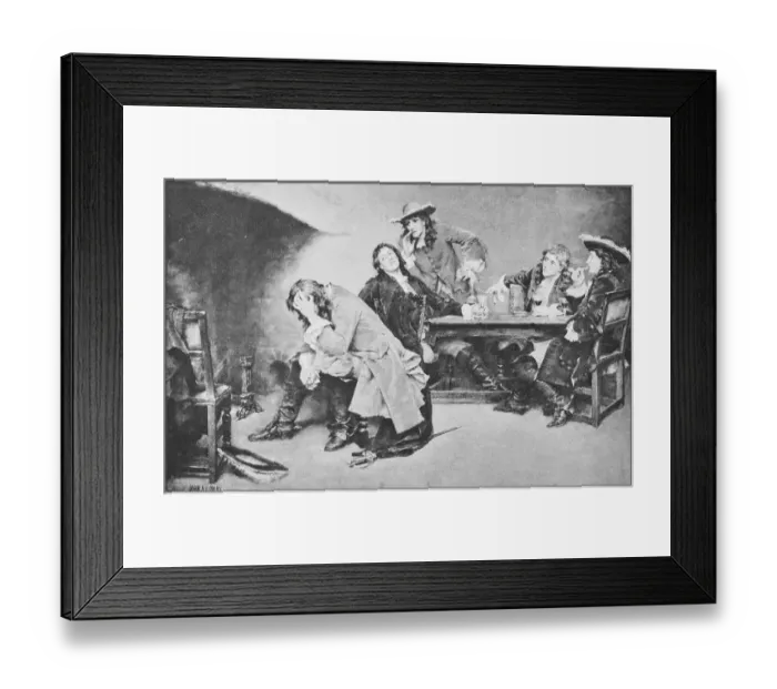Framed Print : Antique photo of paintings: Sad man Framed Print : Antique photo of paintings: Sad man