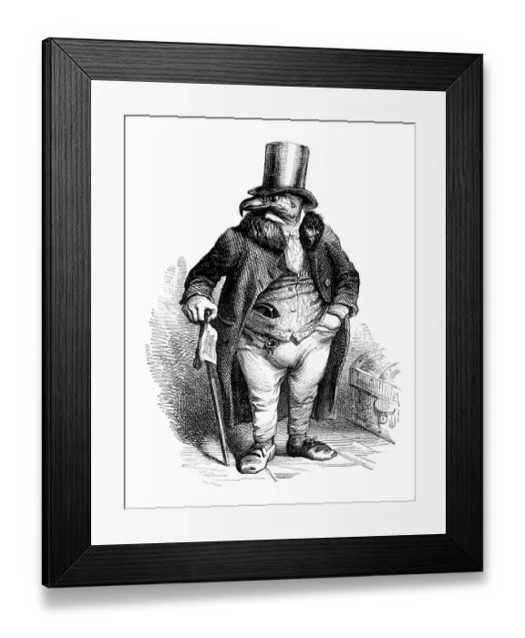 Framed Print : Humanized animals illustrations: Bird Framed Print : Humanized animals illustrations: Bird