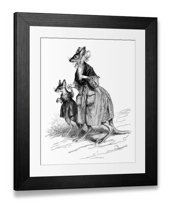 Framed Print : Humanized animals illustrations: Kangaroos Framed Print : Humanized animals illustrations: Kangaroos