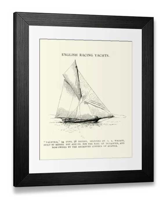 Framed Print : Victorian english racing yacht, the Valkyrie Framed Print : Victorian english racing yacht, the Valkyrie