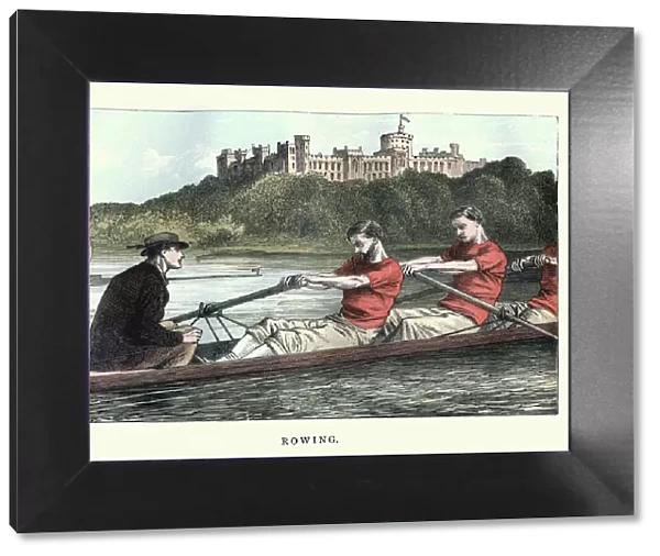 Victorian men rowing on the Thames, 19th Century
