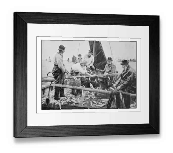 Framed Print : Antique photo of paintings: Fishermen Framed Print : Antique photo of paintings: Fishermen