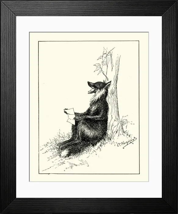 Framed Print : Anthropomorphism - Fox reading a letter Framed Print : Anthropomorphism - Fox reading a letter