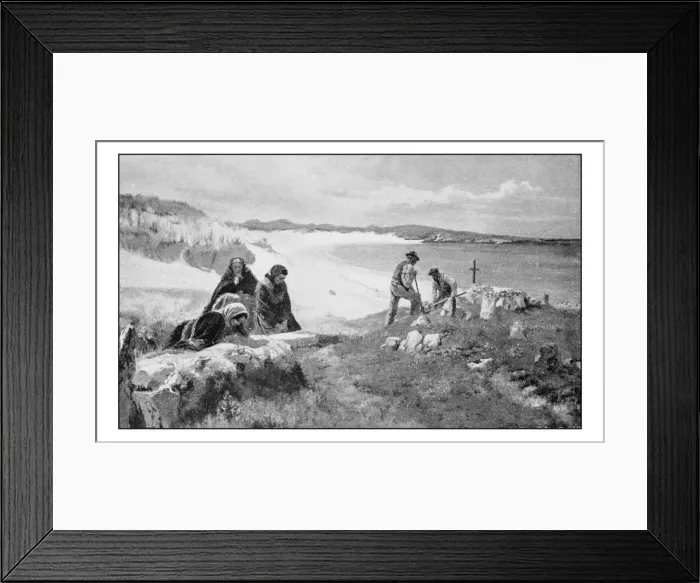 Framed Print : Antique photo of paintings: People outdoor