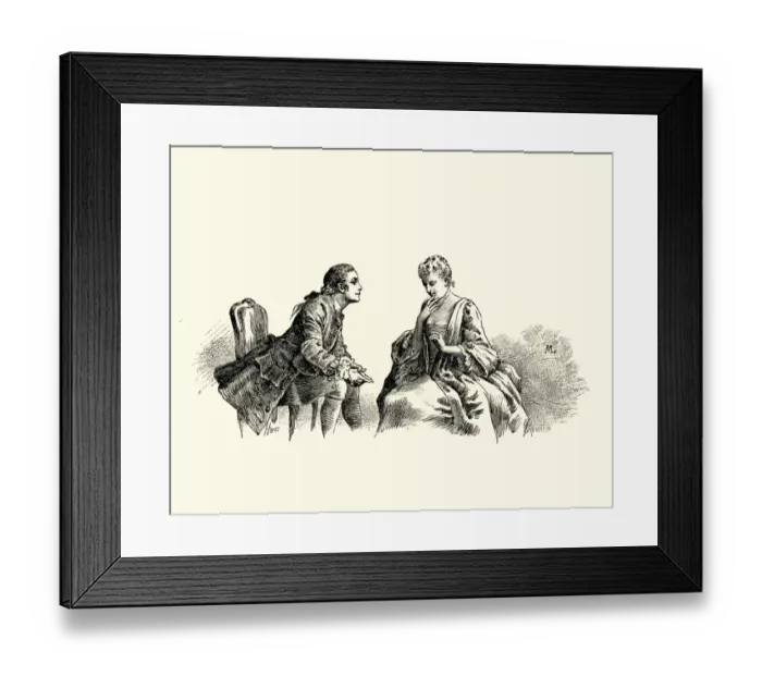 Framed Print : Manon Lescaut - Man flirting with young woman 18th Century Framed Print : Manon Lescaut - Man flirting with young woman 18th Century