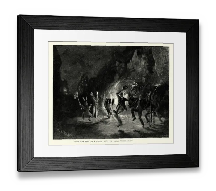 Framed Print : Tom was tied to a stakem with his hands behind him Framed Print : Tom was tied to a stakem with his hands behind him