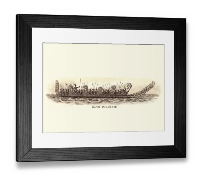 Framed Print : Maori War Canoe, 19th Century Framed Print : Maori War Canoe, 19th Century