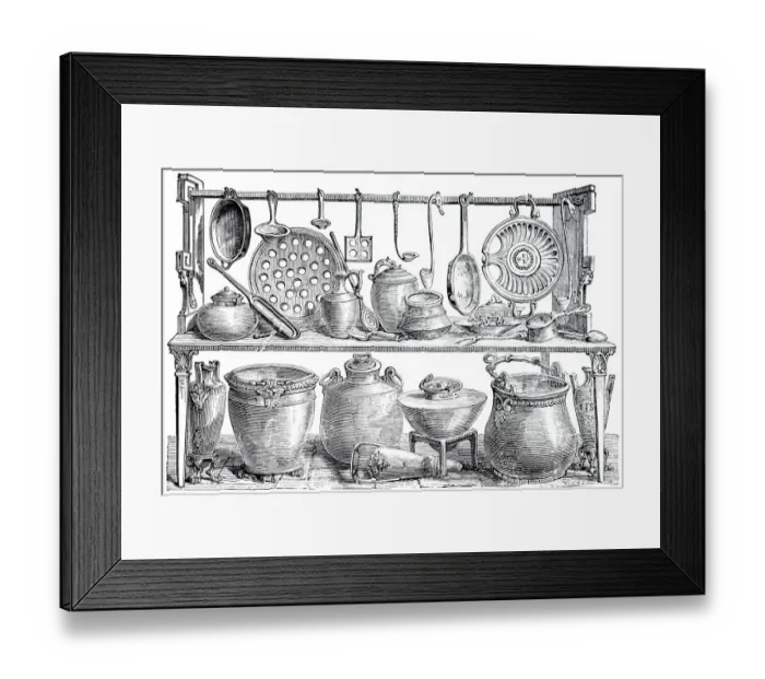 Framed Print : Collection of kitchenware from ancient Pompeii Framed Print : Collection of kitchenware from ancient Pompeii