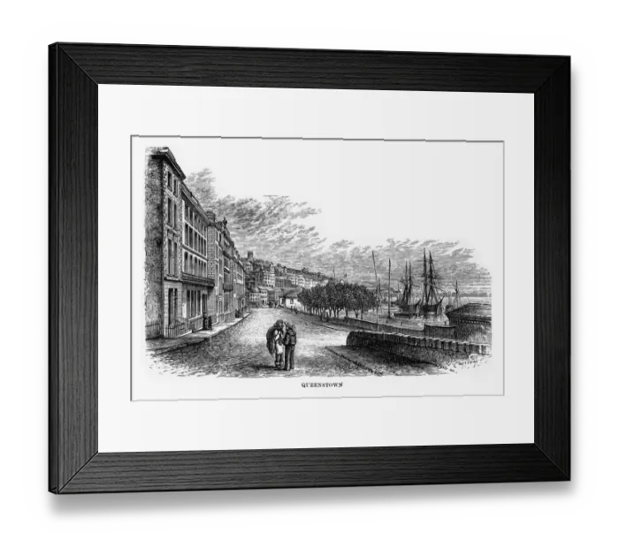 Framed Print : Queenstown, Cork, County Cork, Ireland Victorian Engraving, 1840 Framed Print : Queenstown, Cork, County Cork, Ireland Victorian Engraving, 1840