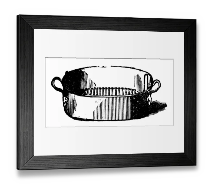 Framed Print : Antique household book engraving illustration: Fish kettle Framed Print : Antique household book engraving illustration: Fish kettle