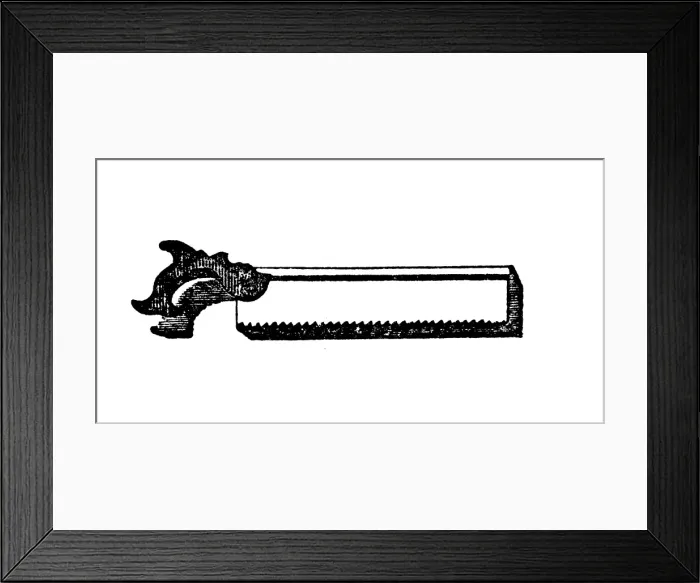 Framed Print : Antique household book engraving illustration: Meat saw Framed Print : Antique household book engraving illustration: Meat saw