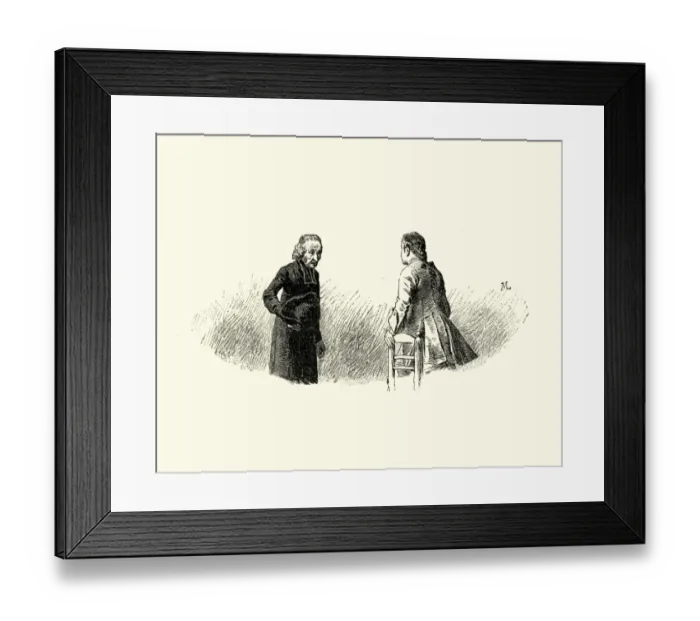 Framed Print : Manon Lescaut - Man talking to an old priest Framed Print : Manon Lescaut - Man talking to an old priest