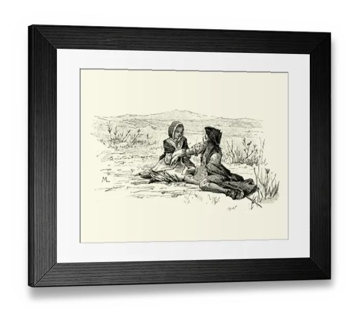 Framed Print : Manon Lescaut - Young couple sat in the countryside Framed Print : Manon Lescaut - Young couple sat in the countryside
