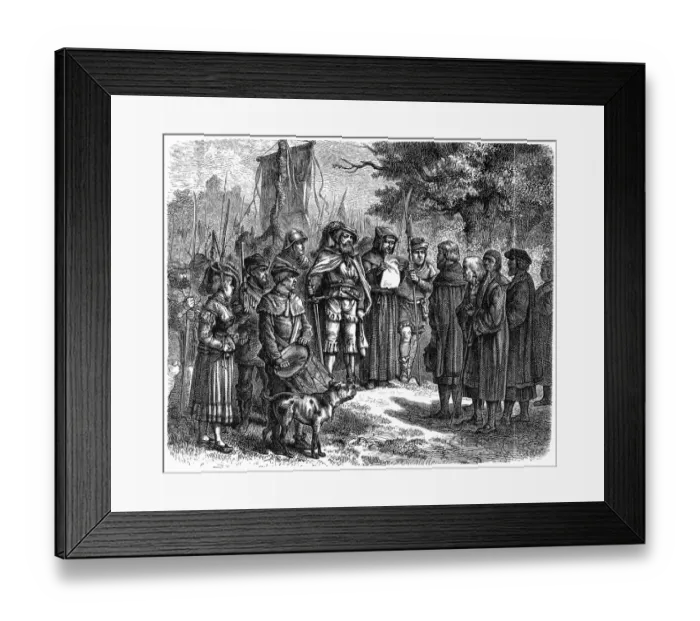 Framed Print : FRANCE: ARMAGNACS, c1415. Roving band of Armagnacs in France during the Hundred Years War Framed Print : FRANCE: ARMAGNACS, c1415. Roving band of Armagnacs in France during the Hundred Years War