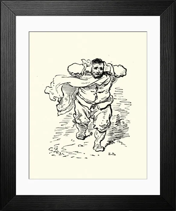 Framed Print : Don Quixote, Sancho Panza covers his ears Framed Print : Don Quixote, Sancho Panza covers his ears