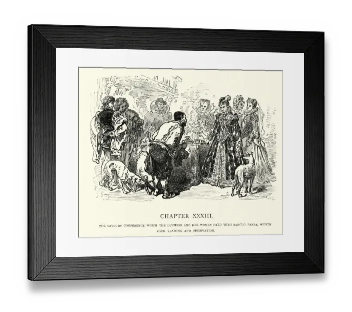 Framed Print : Don Quixote, The savoury conference which the duchess Framed Print : Don Quixote, The savoury conference which the duchess