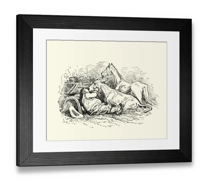 Framed Print : Don Quixote, Sancho Panza and his Donkey Framed Print : Don Quixote, Sancho Panza and his Donkey