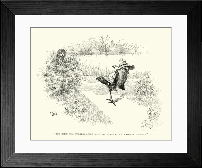 Framed Print : Robin walking about with his hands in his waistcoat pockets Framed Print : Robin walking about with his hands in his waistcoat pockets