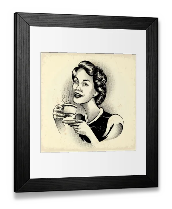 Framed Print : Woman drinking coffee