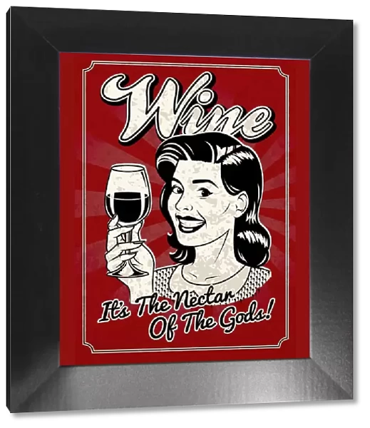 Vintage Woman with Wine Poster