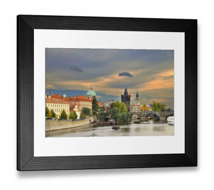 Framed Print : Charles Bridge and the Powder Tower at dusk Prague Framed Print : Charles Bridge and the Powder Tower at dusk Prague
