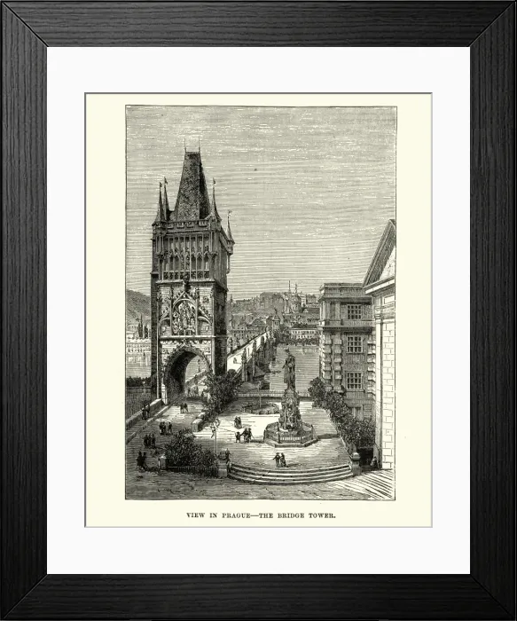 Framed Print : Bridge Tower, Prague, 19th Century Framed Print : Bridge Tower, Prague, 19th Century