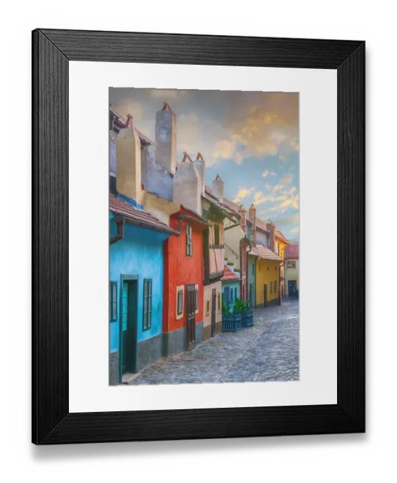 Framed Print : Golden Lane, the famous medieval street of Prague, Czech Republic Framed Print : Golden Lane, the famous medieval street of Prague, Czech Republic