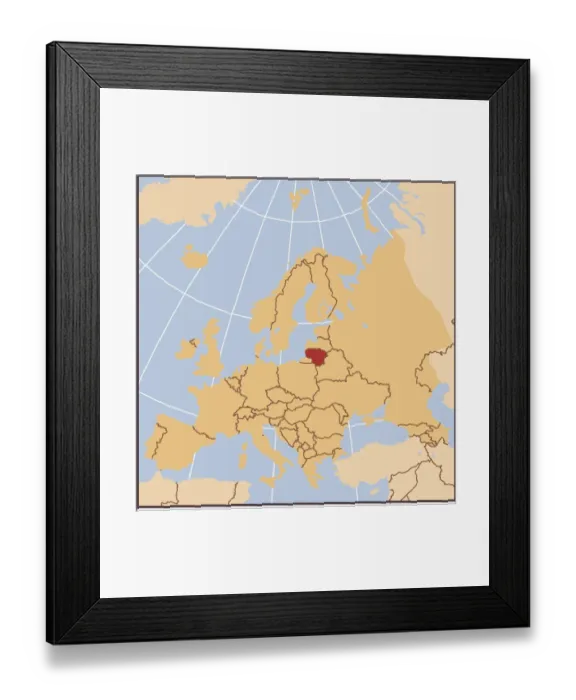 Framed Print : Lithuania reference map Framed Print : Lithuania reference map