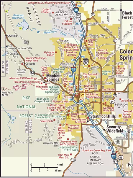 Colorado Springs area map