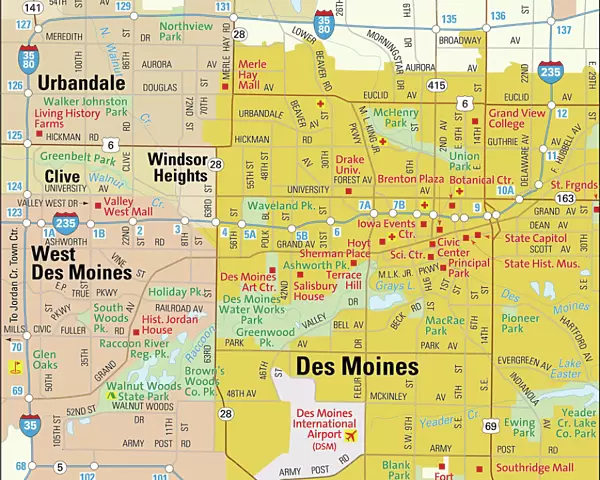 Des Moines area map