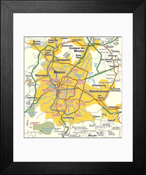 Framed Print : Mexico City, Mexico area Framed Print : Mexico City, Mexico area