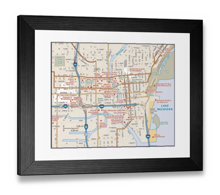 Framed Print : Downtown Milwaukee, Wisconsin Framed Print : Downtown Milwaukee, Wisconsin