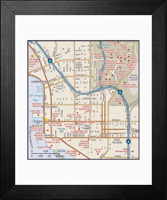 Framed Print : Downtown San Diego, California Framed Print : Downtown San Diego, California