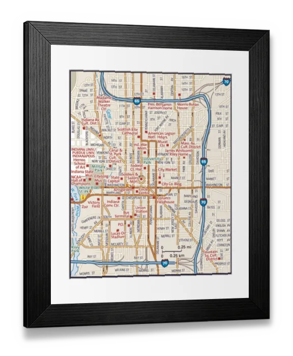 Framed Print : Downtown Indianapolis, Indiana Framed Print : Downtown Indianapolis, Indiana