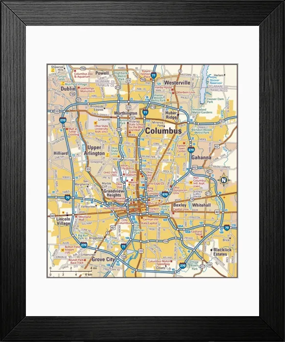 Framed Print : Columbus, Ohio area Framed Print : Columbus, Ohio area