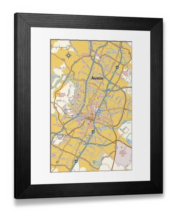 Framed Print : Austn, Texas area Framed Print : Austn, Texas area
