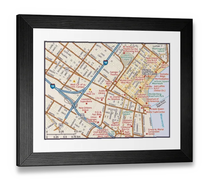 Framed Print : Downtown New Orleans, Louisiana