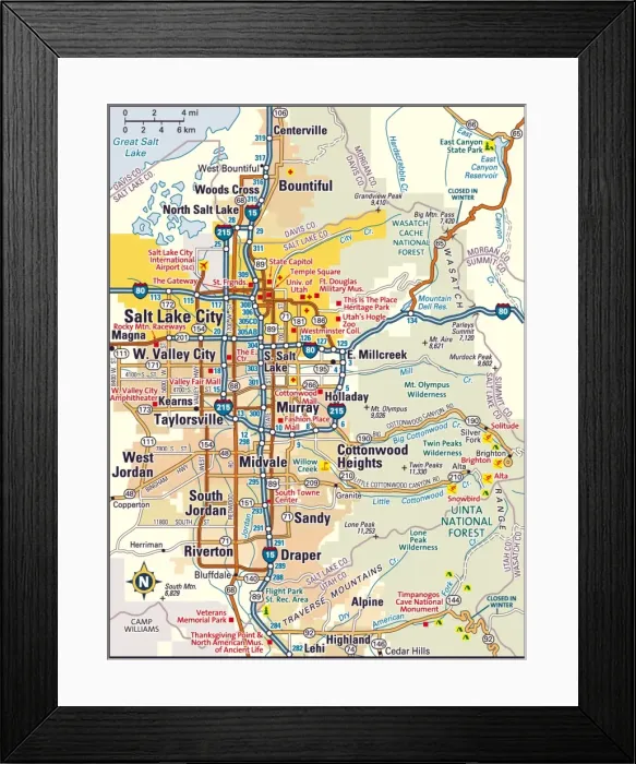 Framed Print : Salt Lake City, Utah area Framed Print : Salt Lake City, Utah area