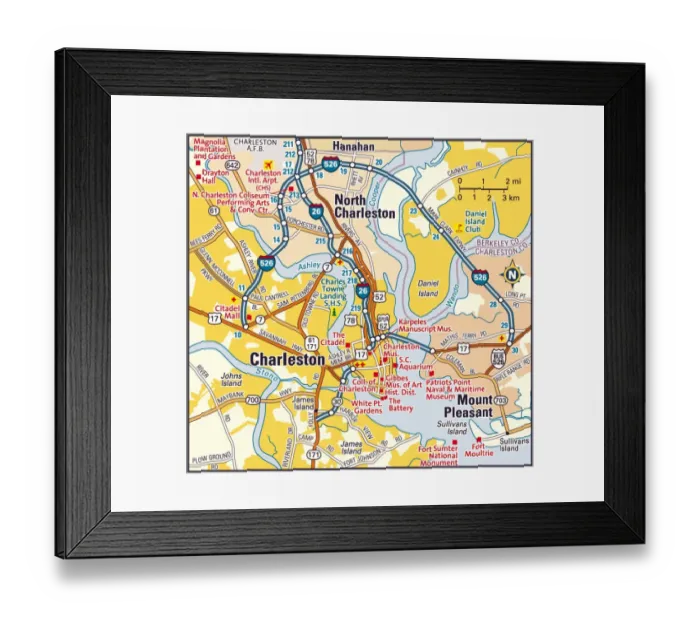 Framed Print : Charleston, South Carolina area Framed Print : Charleston, South Carolina area